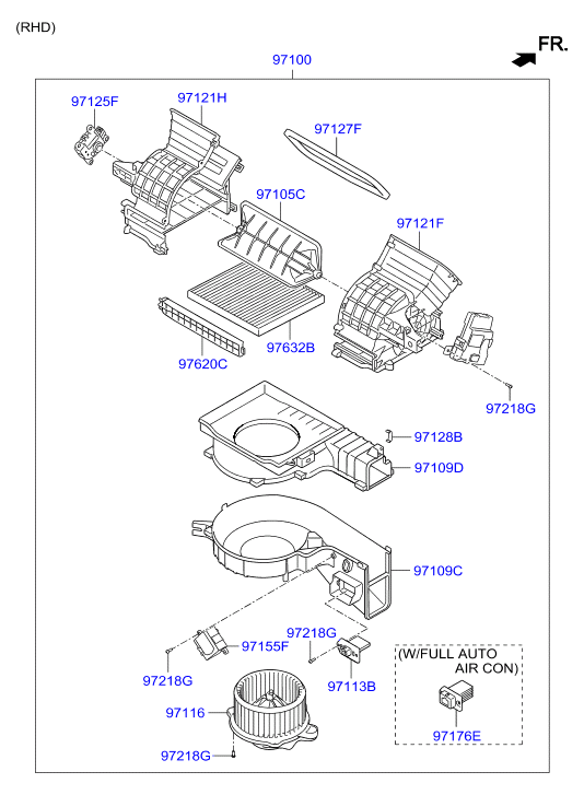 Hyundai 97113-2Y000 - Вентилятор салону avtolavka.club