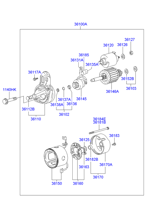 KIA 36100-22855 - Стартер avtolavka.club