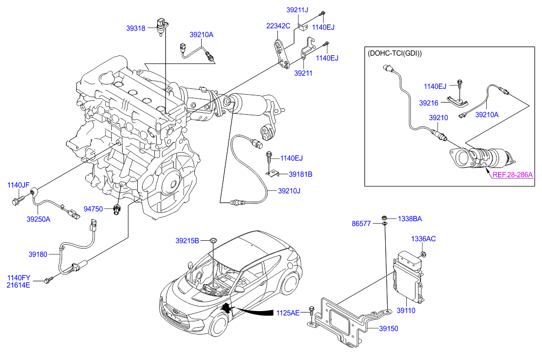 Hyundai 392102B270 - Лямбда-зонд, датчик кисню avtolavka.club