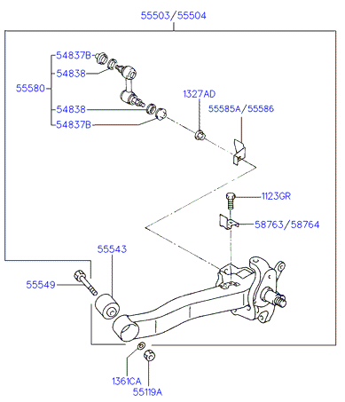 AUDI 5558037020 - Тяга / стійка, стабілізатор avtolavka.club