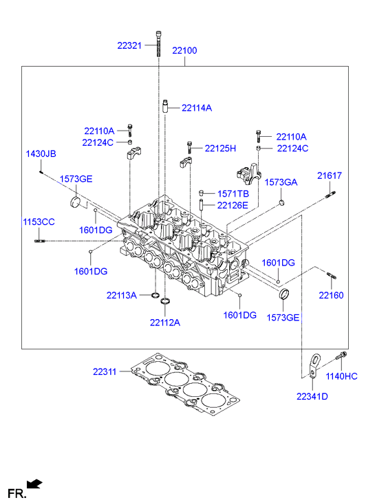 Hyundai 22311-2A102 - Прокладка, головка циліндра avtolavka.club