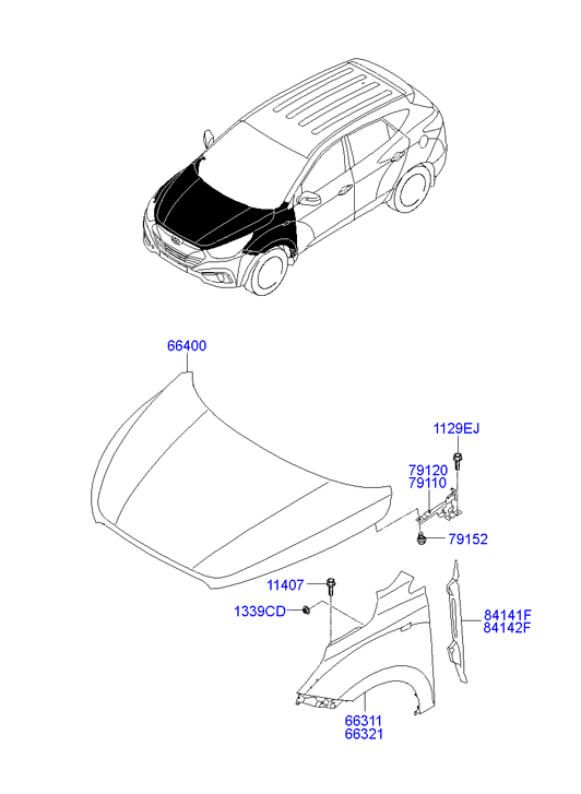 KIA 791202S000 - Шарнір, капот avtolavka.club