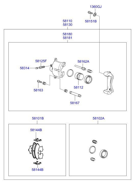 Hyundai 5811224000 - Поршень, корпус скоби гальма avtolavka.club