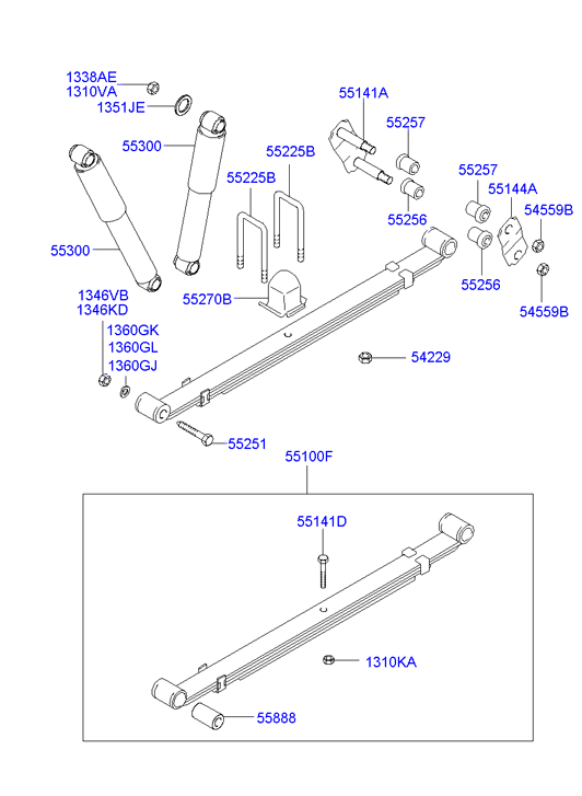 Mitsubishi 5525744000 - Підвіска, листова ресора avtolavka.club