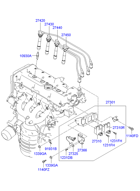 Hyundai 27420-26700 - Комплект проводів запалювання avtolavka.club