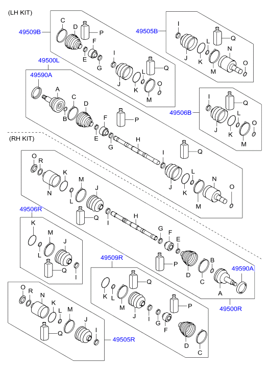 Hyundai 49605-2BA70 - Муфта з шипами, приводний вал avtolavka.club