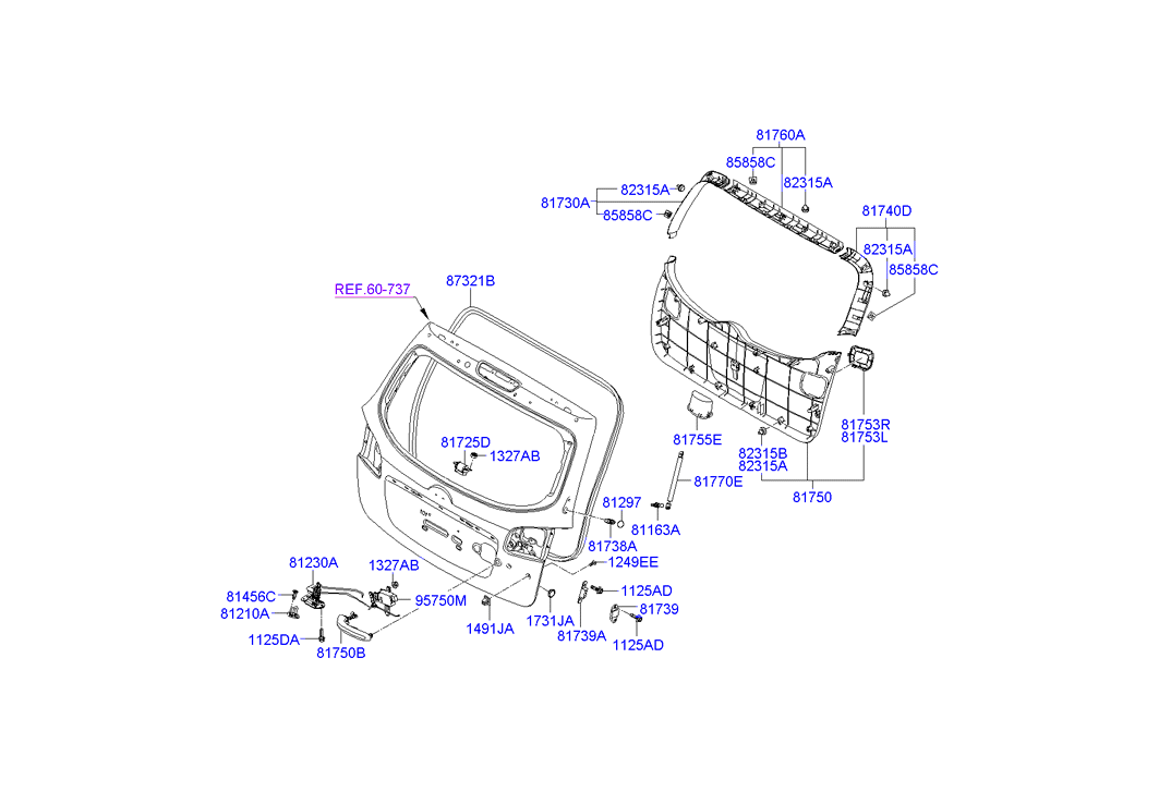 Hyundai 817702B001 - Газова пружина, кришка багажник avtolavka.club