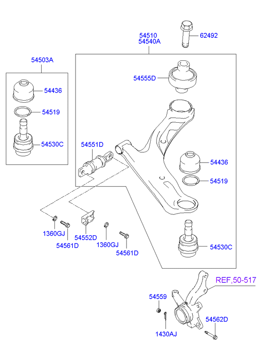 Hyundai 54501-26000* - Важіль незалежної підвіски колеса avtolavka.club