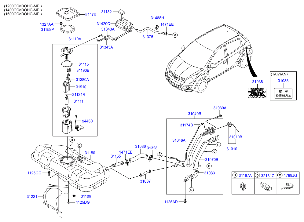 Hyundai 311501J000 - Паливний бак avtolavka.club