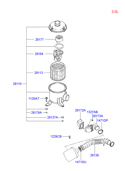 Mitsubishi 2813044000 - Повітряний фільтр avtolavka.club