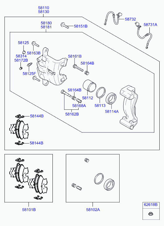 KIA 58101-2EA11 - Гальмівні колодки, дискові гальма avtolavka.club