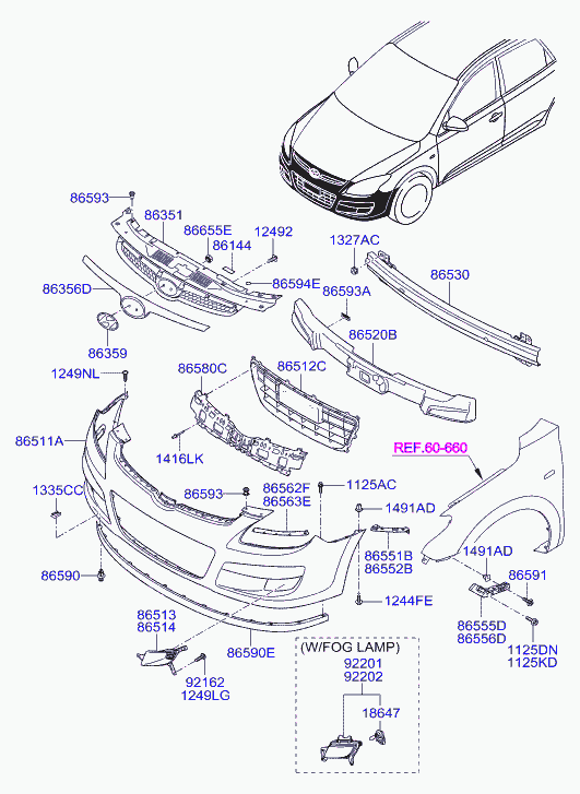 Hyundai 92201-2L000 - Противотуманная фара avtolavka.club