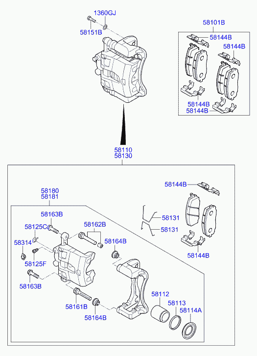 KIA 58101-C8A60 - Гальмівні колодки, дискові гальма avtolavka.club