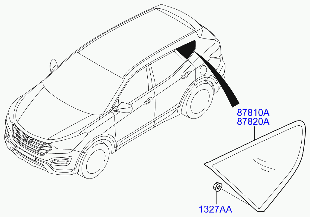 Hyundai 878202W010 - Бокове вікно avtolavka.club