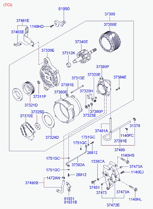 KIA 3730027020 - Генератор avtolavka.club