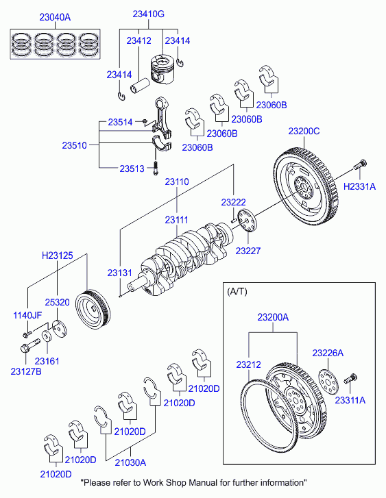 Hyundai 230604A930 - Комплект шатунних вкладишів avtolavka.club