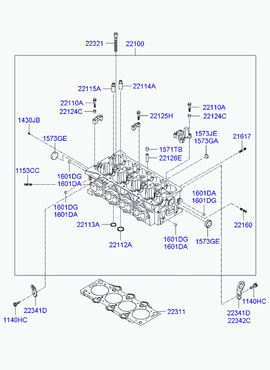 KIA 22311-2A100 - Прокладка, головка циліндра avtolavka.club