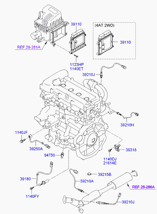 Hyundai 39210-2B000 - Лямбда-зонд, датчик кисню avtolavka.club