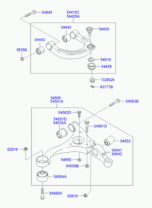 Hyundai 54551-3K000 - Сайлентблок, важеля підвіски колеса avtolavka.club