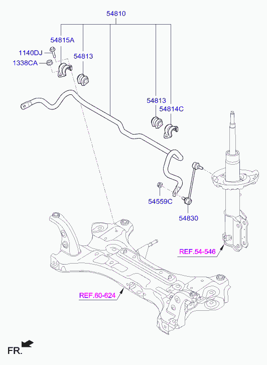 Hyundai 54830M0000 - Тяга / стійка, стабілізатор avtolavka.club