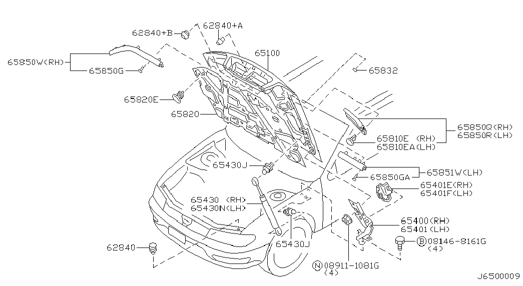 Infiniti 654712Y010 - Газова пружина, капот avtolavka.club