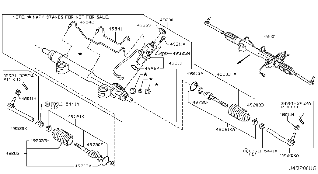 NISSAN 48640-EG026 - Наконечник рульової тяги, кульовий шарнір avtolavka.club