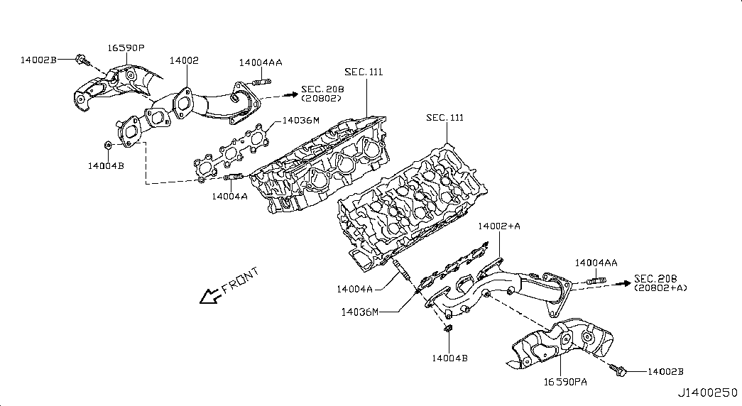 Infiniti 140364W015 - Прокладка, випускний колектор avtolavka.club