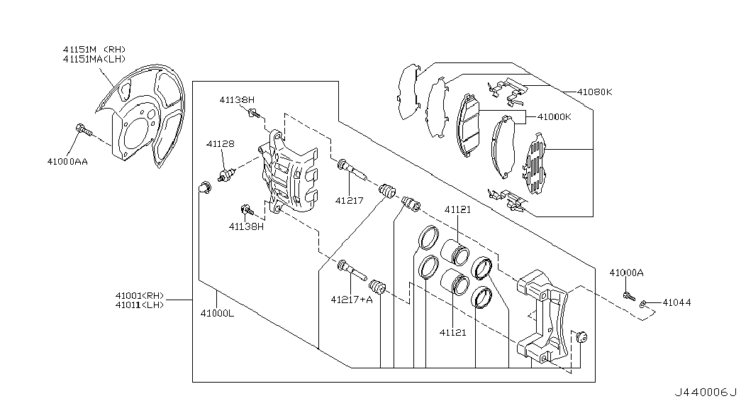 NISSAN 41011-AR000 - Поршень, корпус скоби гальма avtolavka.club