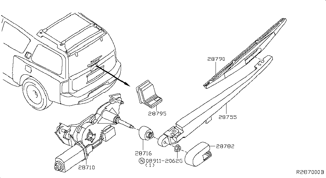 NISSAN 287907S000 - Щітка склоочисника avtolavka.club