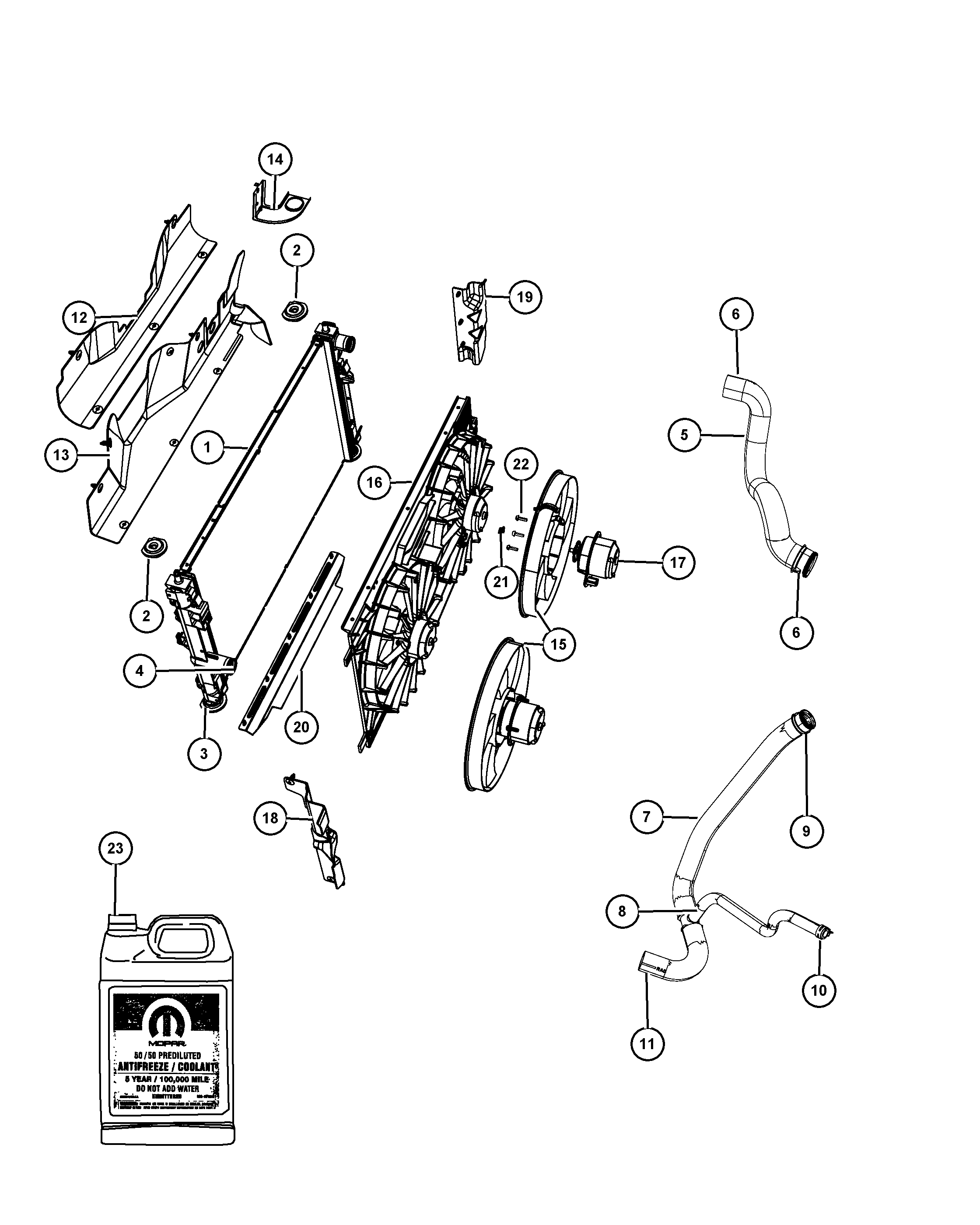 Jeep 68069 019AA - Радіатор, охолодження двигуна avtolavka.club