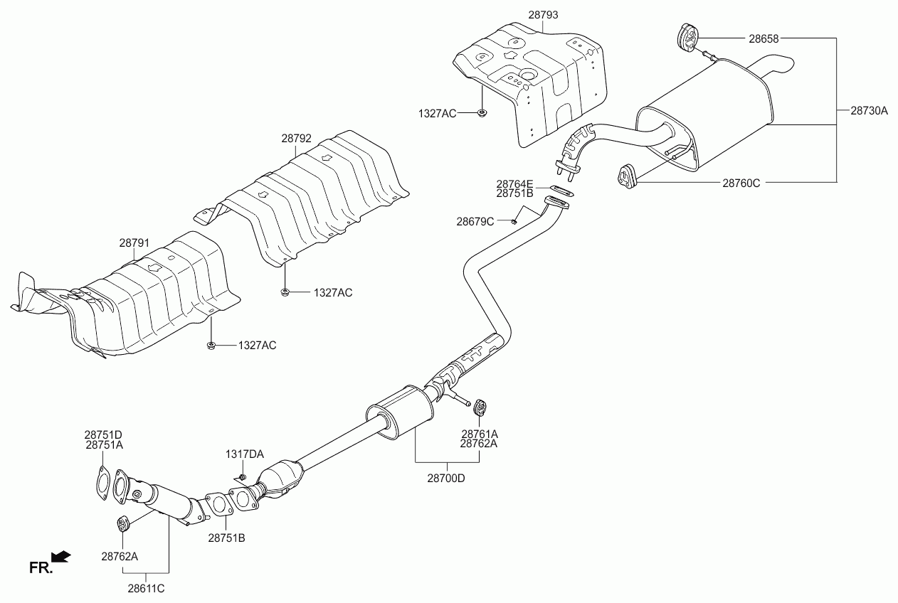 KIA 28780-3X000 - Кронштейн, втулка, система випуску avtolavka.club