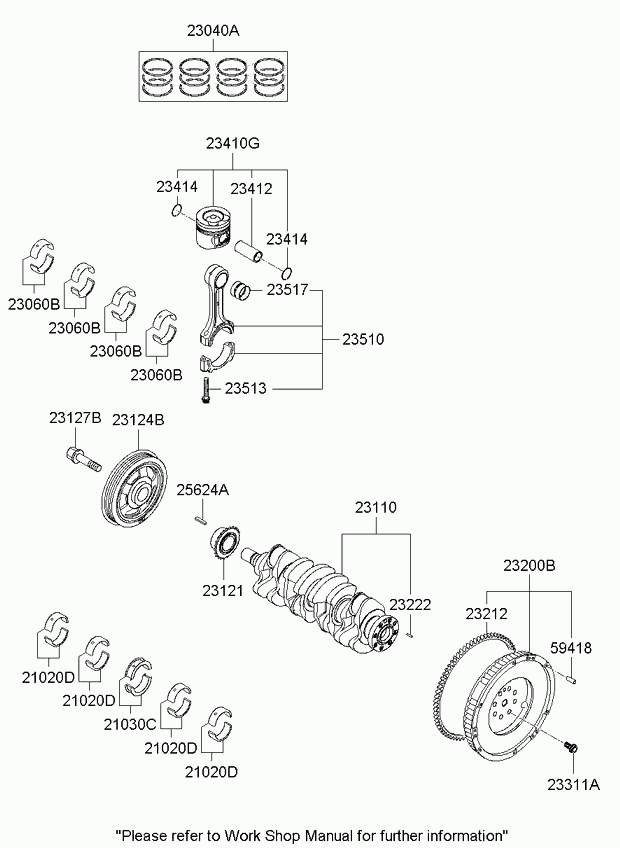 KIA 23040-2A960 - Комплект поршневих кілець avtolavka.club