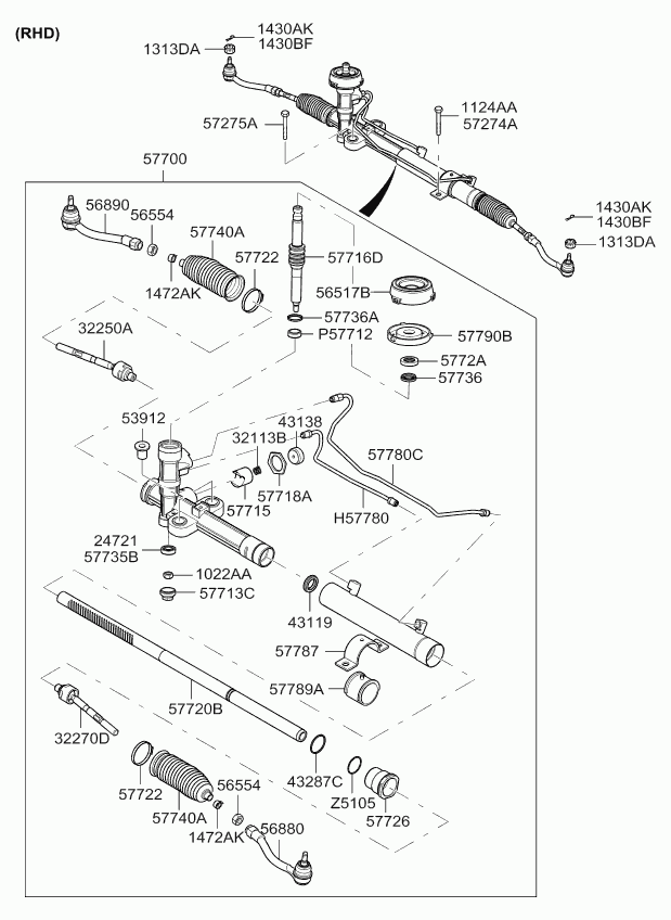 KIA 57740-1G000 - Комплект пилника, рульове управління avtolavka.club