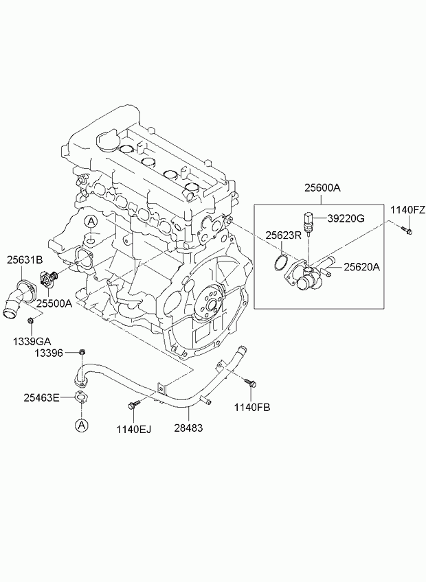 KIA 25500 2B001 - Термостат, охолоджуюча рідина avtolavka.club