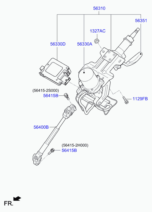 Hyundai 563103U212 - Рульова колонка avtolavka.club