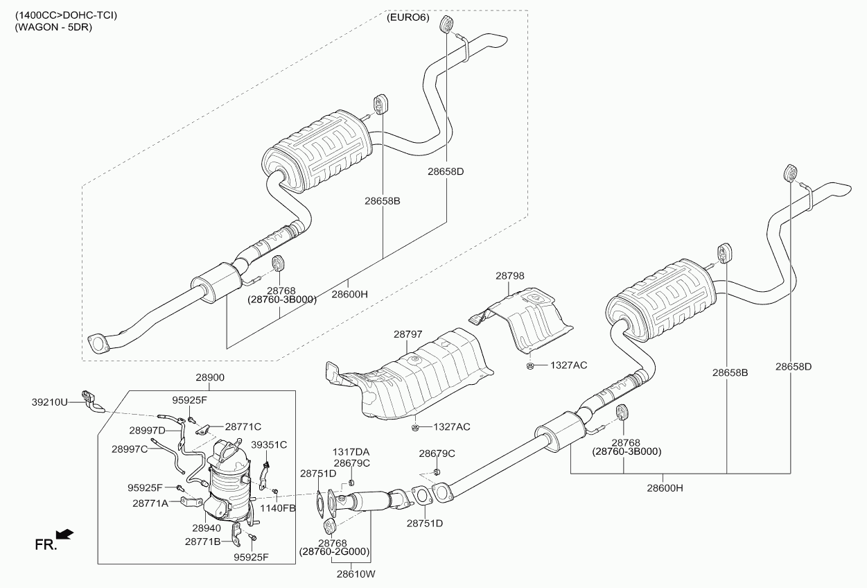 Hyundai 28761-3M300 - Кронштейн, втулка, система випуску avtolavka.club