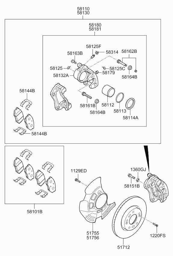 KIA 58180 3QA50 - Гальмівний супорт avtolavka.club