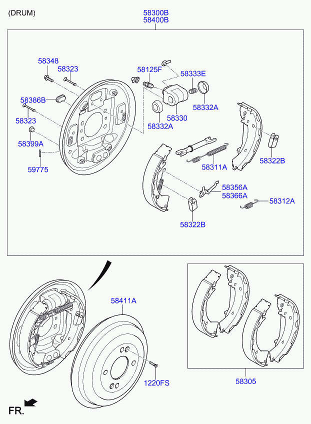 Hyundai 58411-0U000 - Гальмівний барабан avtolavka.club