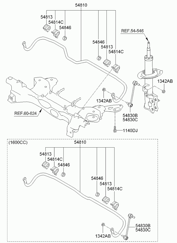 Hyundai 54830-1P000 - Тяга / стійка, стабілізатор avtolavka.club