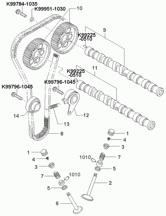 Hyundai 0K247-12-700 - Натяжна ролик, ремінь ГРМ avtolavka.club