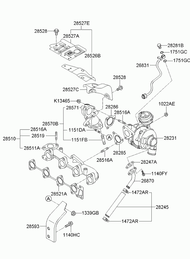 Hyundai 2851127400 - Колектор, система випуску avtolavka.club