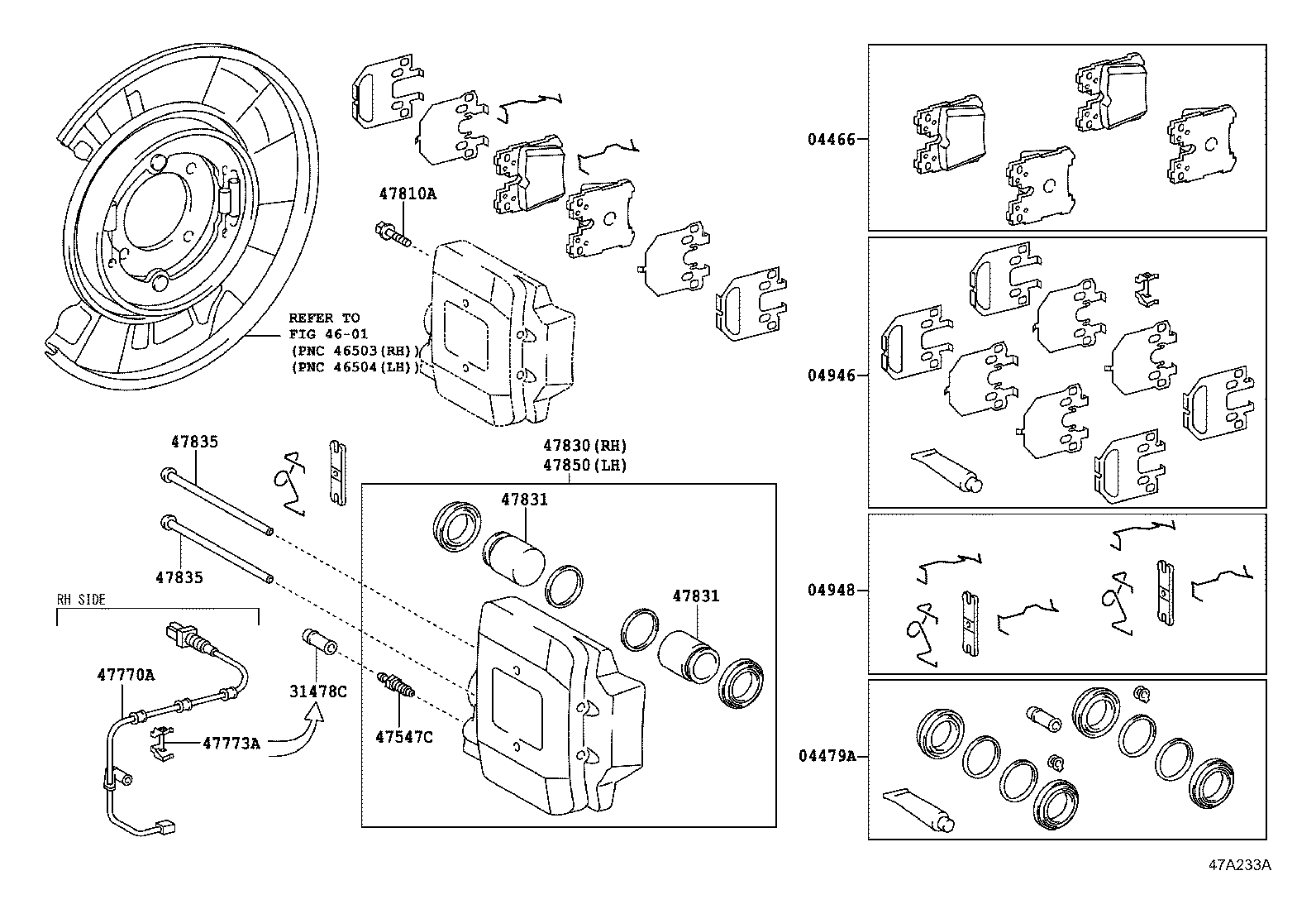 LEXUS 04466-0W010 - Гальмівні колодки, дискові гальма avtolavka.club