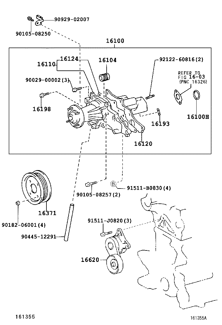 LEXUS 16110-49156 - Водяний насос avtolavka.club