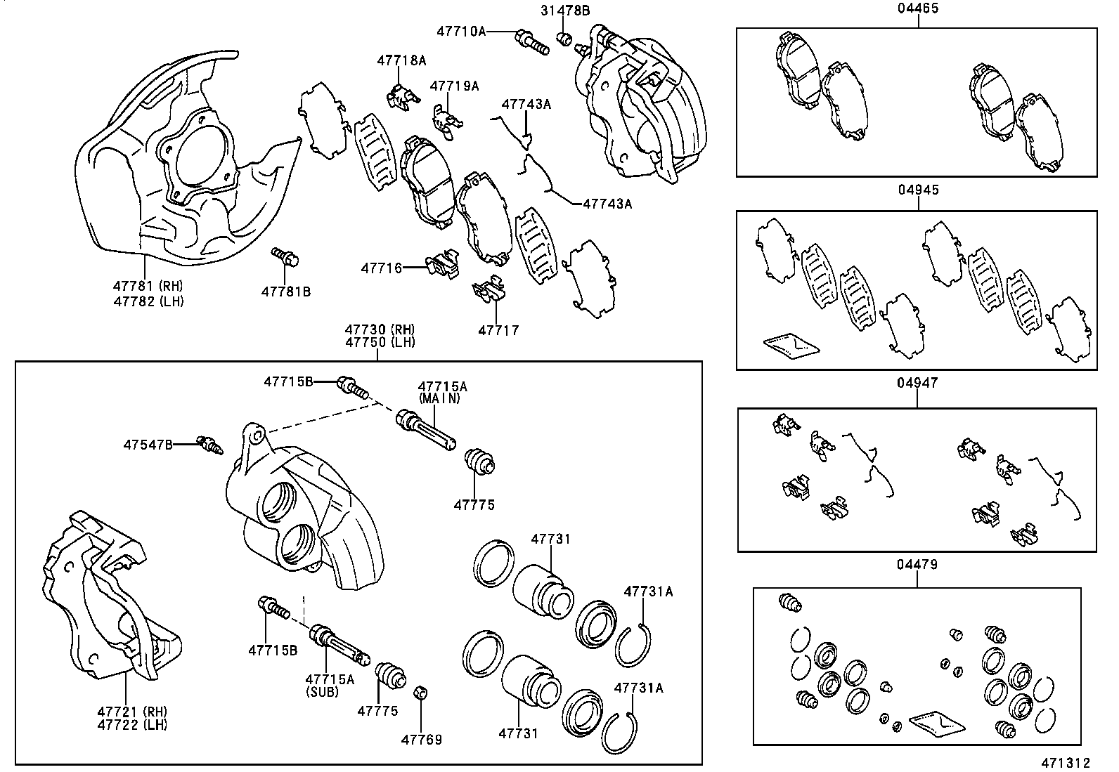 TOYOTA 0446522311 - Гальмівні колодки, дискові гальма avtolavka.club