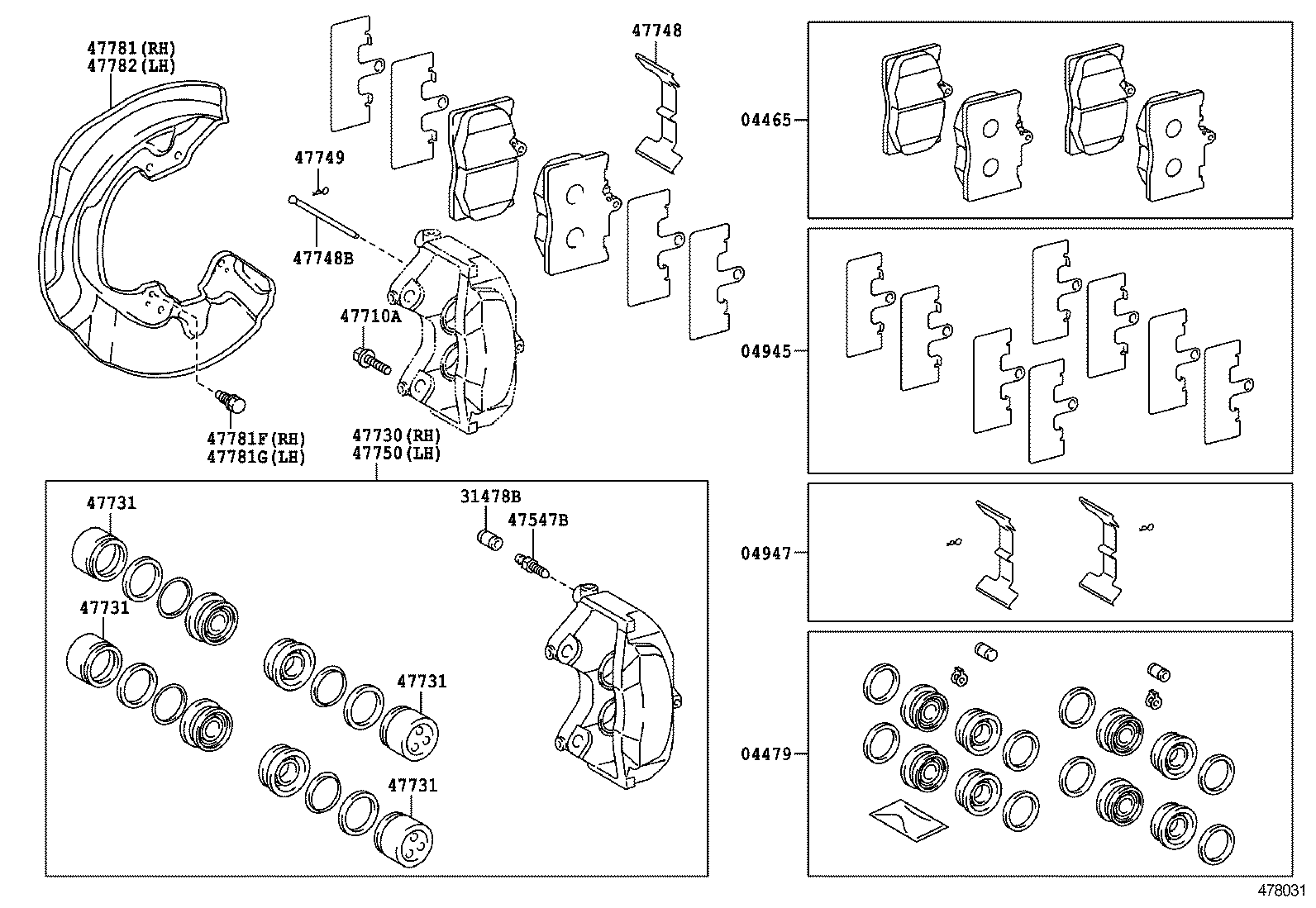 TOYOTA 04465 30410 - Гальмівні колодки, дискові гальма avtolavka.club