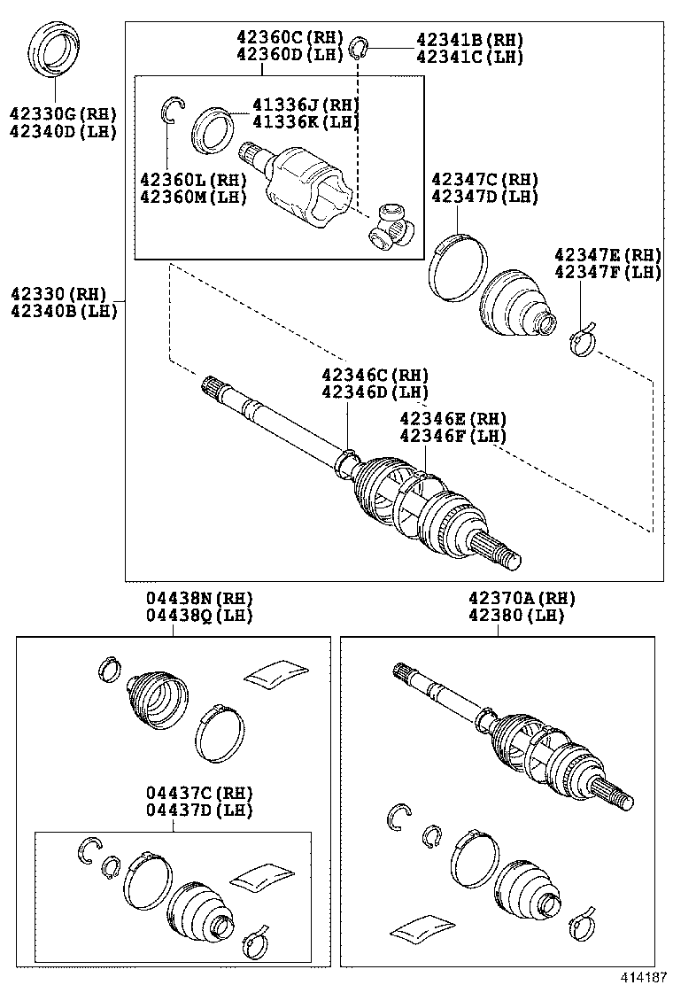 TOYOTA 4233042060 - Приводний вал avtolavka.club