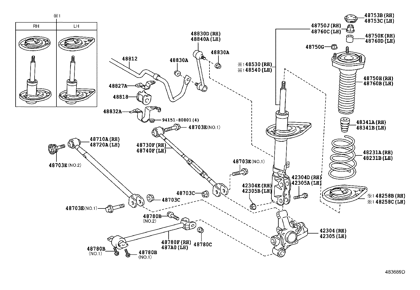 TOYOTA 4230433060 - Тяга / стійка, підвіска колеса avtolavka.club