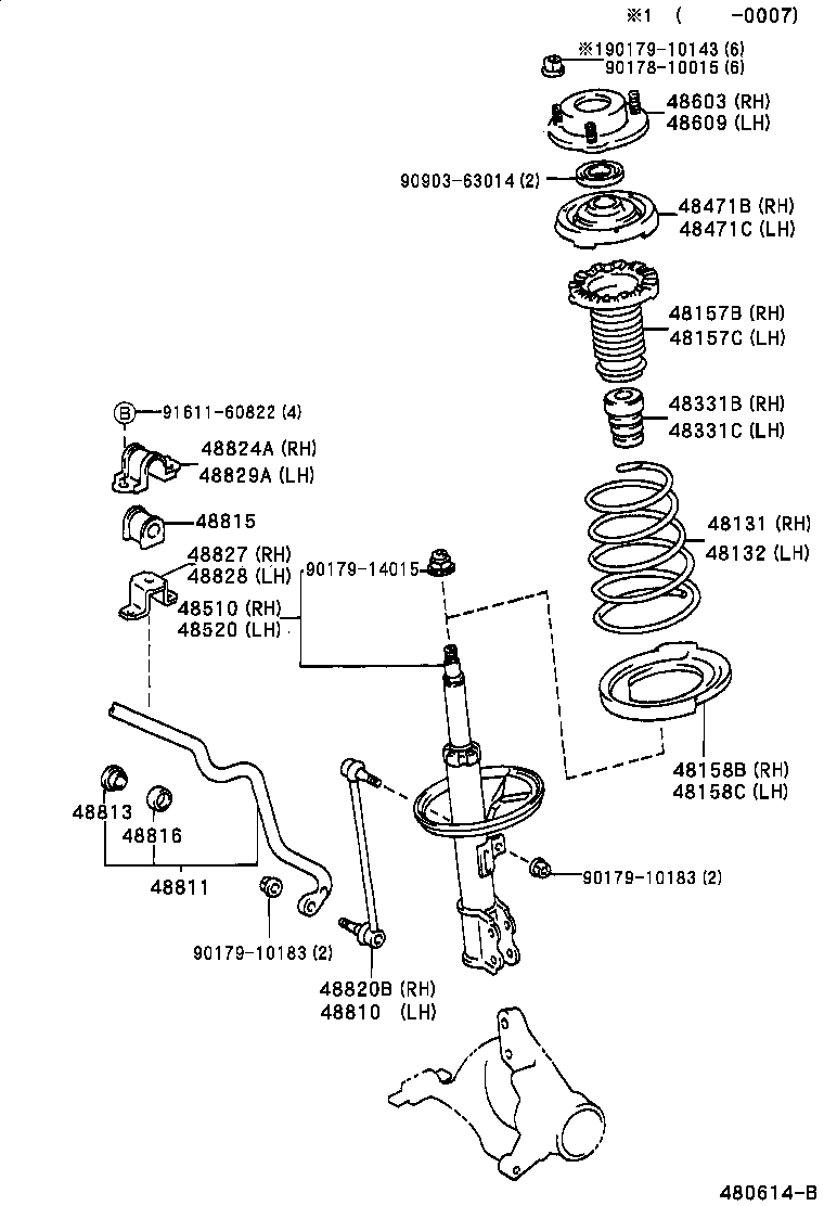 TOYOTA 48609-33121 - Опора стійки амортизатора, подушка avtolavka.club