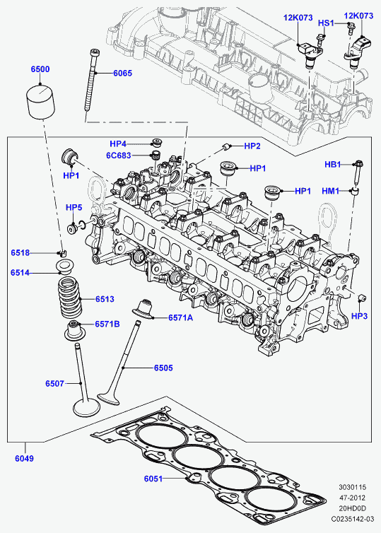 Land Rover LR025253 - Комплект болтів головки циліндрів avtolavka.club