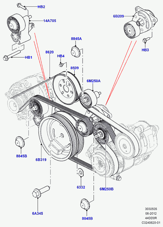 Land Rover LR 036090 - Поліклиновий ремінь avtolavka.club